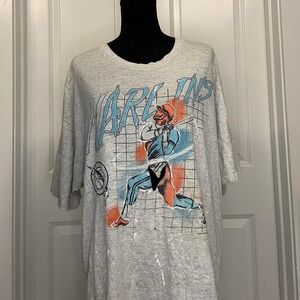 Vintage Miami Marlins Graphic Tee 90s MLB Baseball Shirt Distressed XL